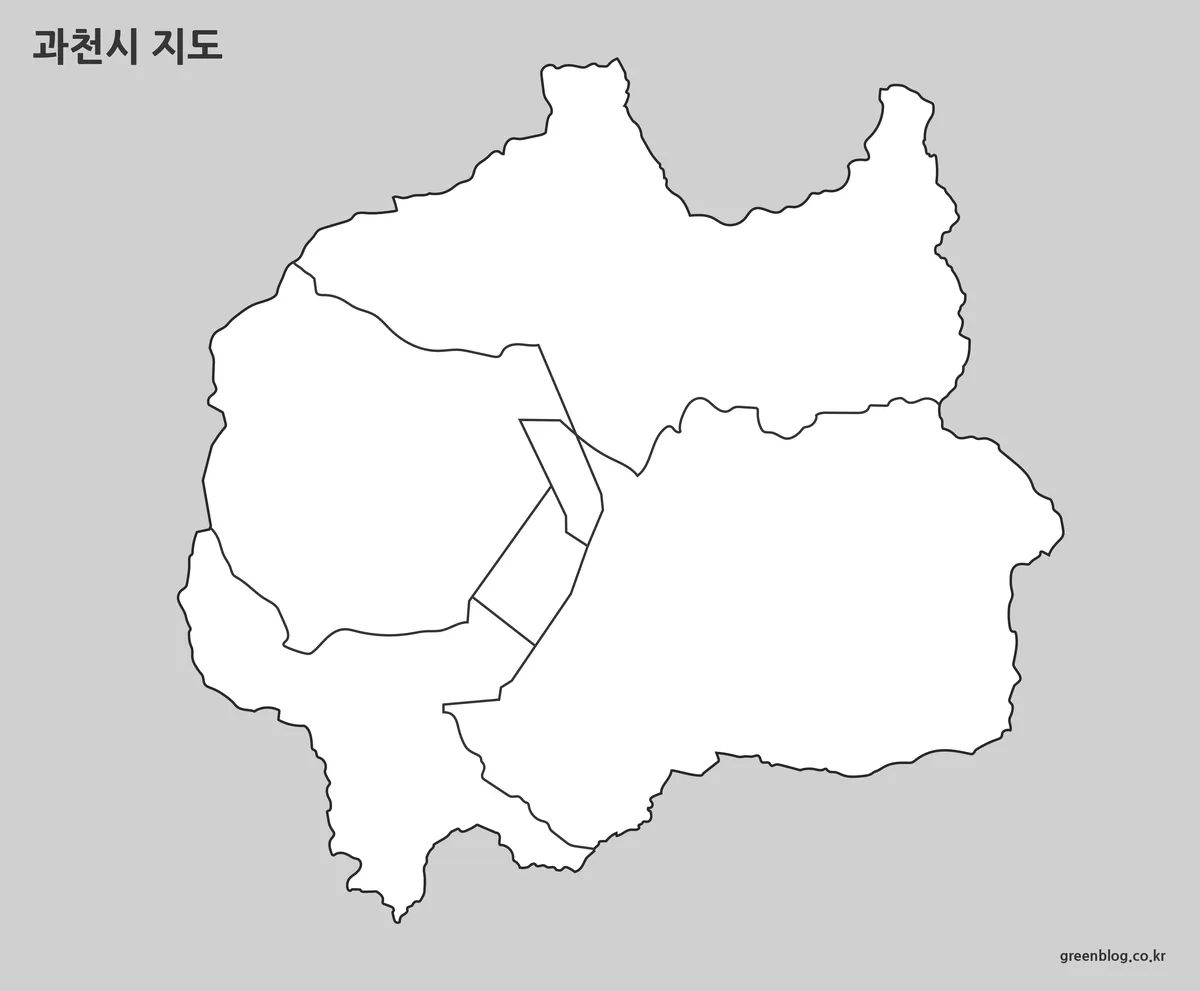 경계선만 표시된 과천시 지도