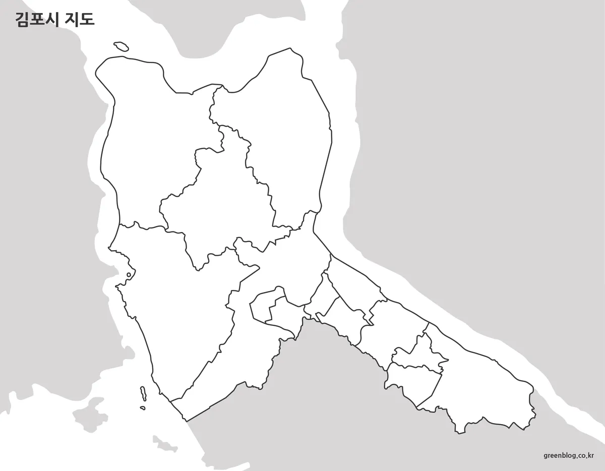 김포시 경계선만 표시된 편집용 지도