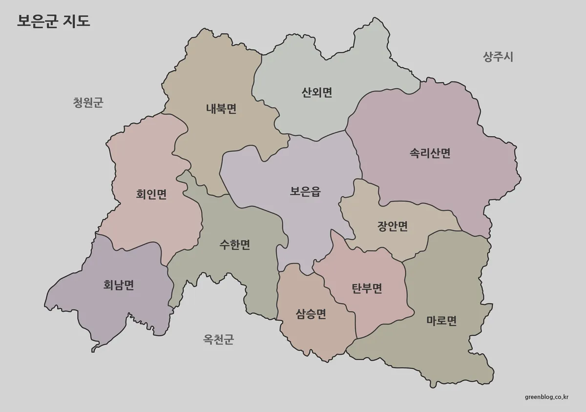 보은군 지도 대표 이미지