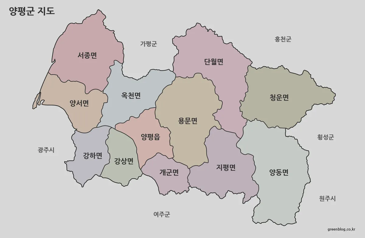 양평군 지도 대표 이미지
