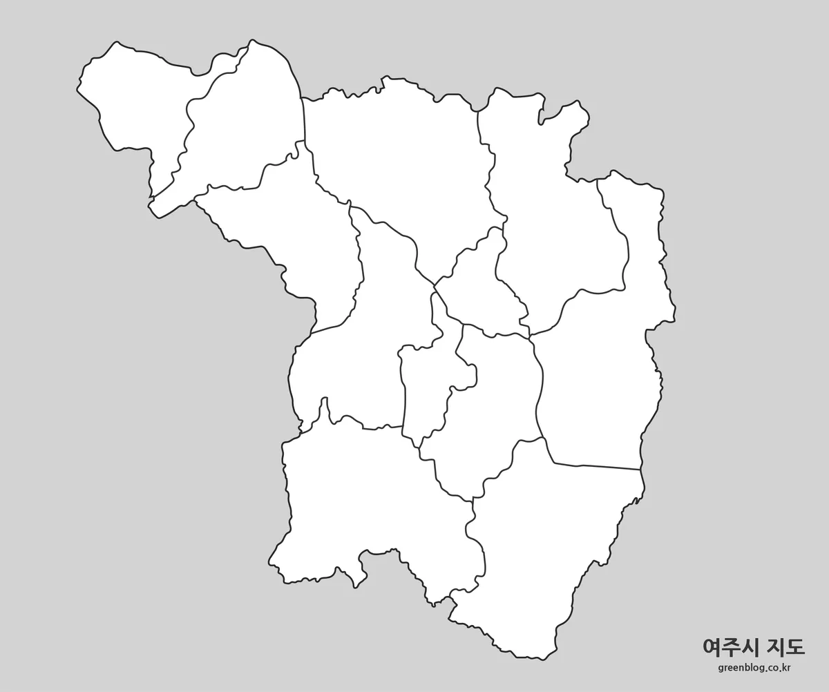 여주시 경계선만 표시된 단순 지도
