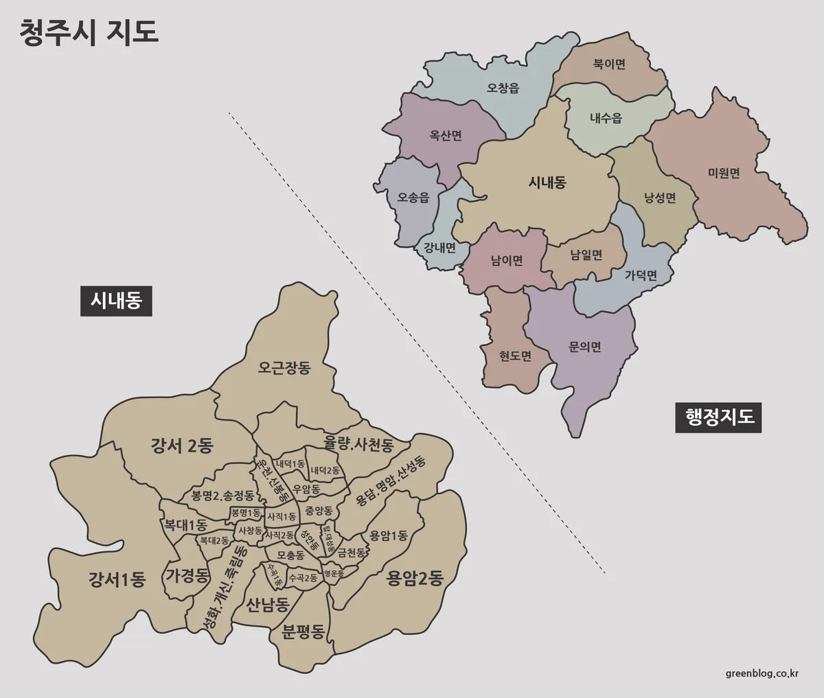 청주시 지도 대표 이미지