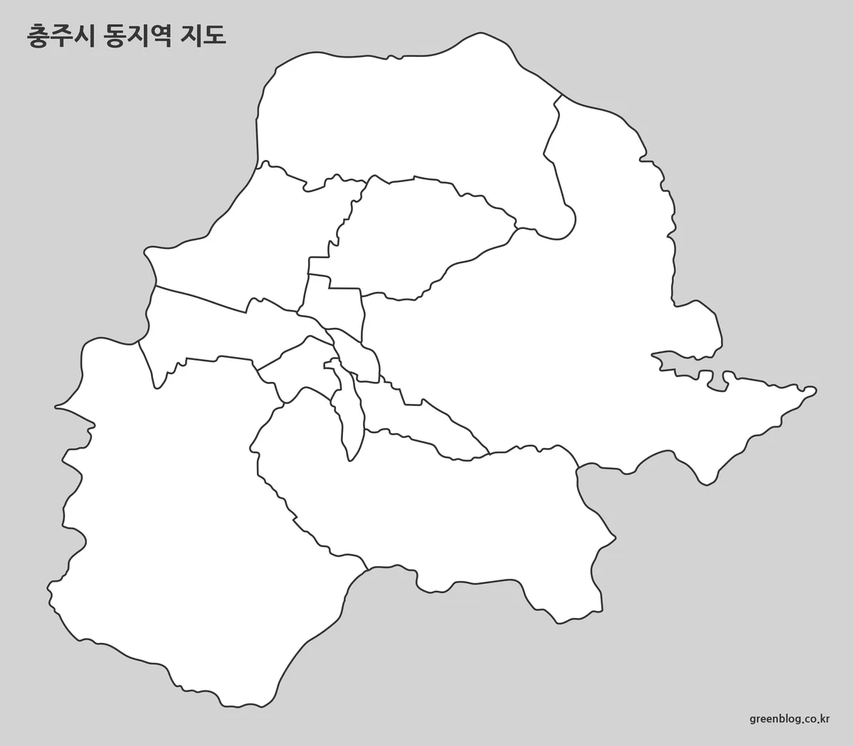 충주시 동지역 경계선만 표시된 지도