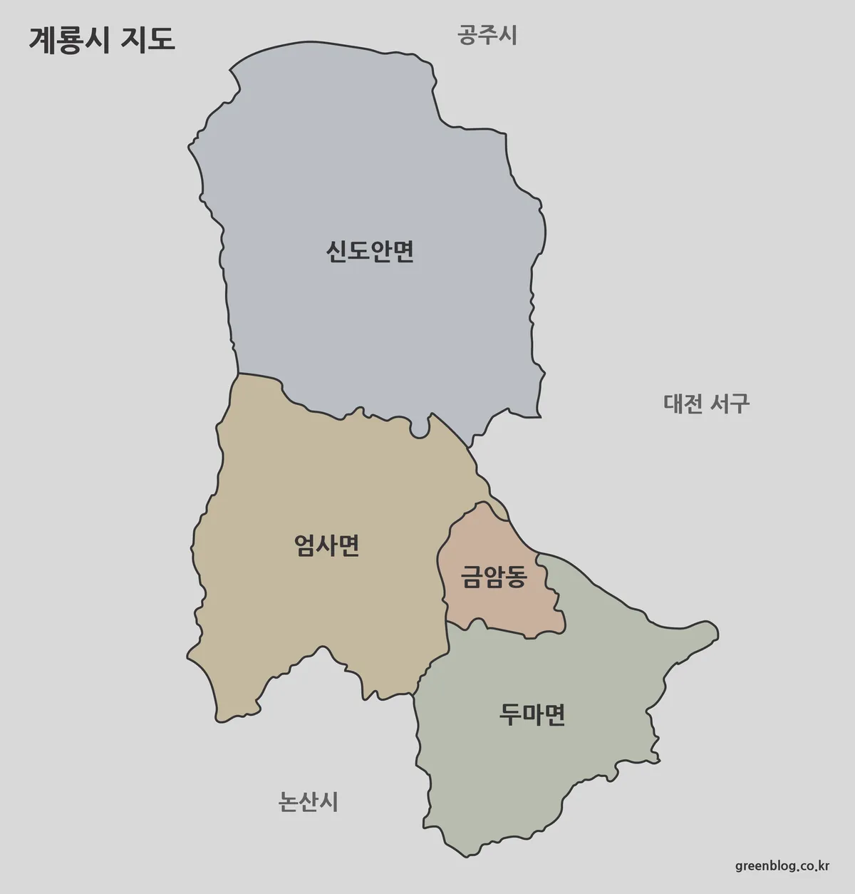 계룡시 지도 대표 이미지