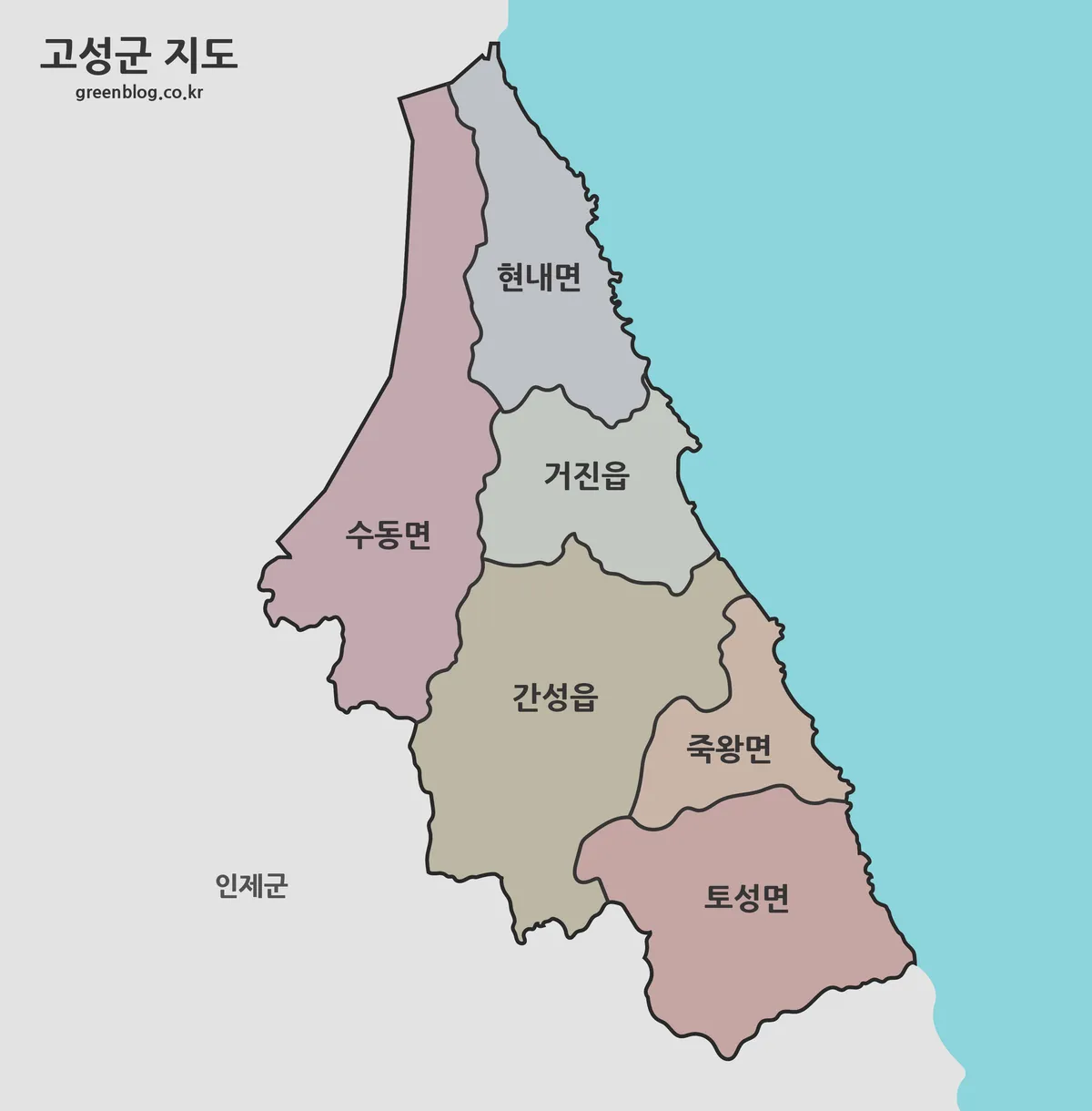 강원도 고성군 지도 대표 이미지