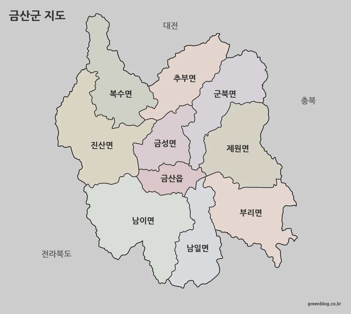 금산군 지도 대표 이미지