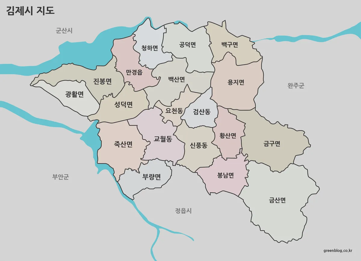 김제시 지도 대표 이미지