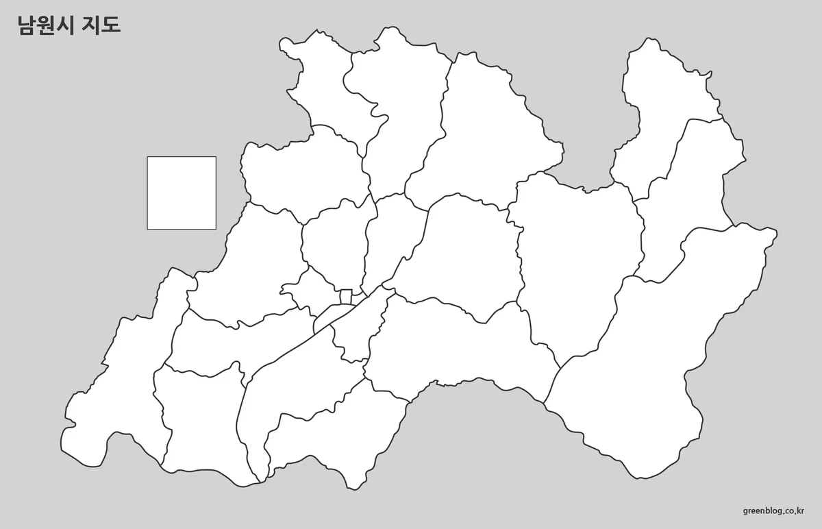 남원시 지도 윤곽선 경계 표시 작업용 지도