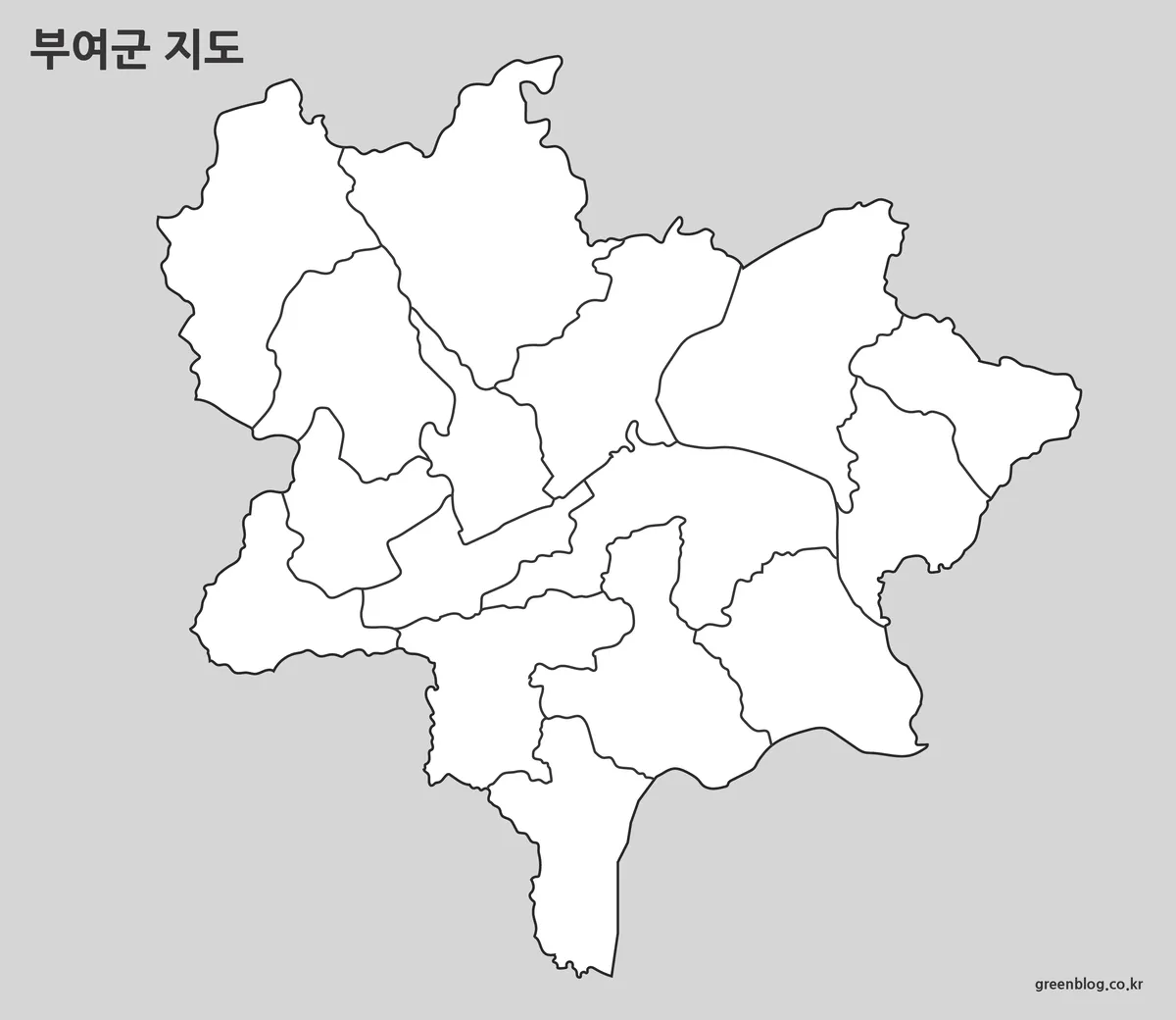 부여군 지도 윤곽선 지도 편집용