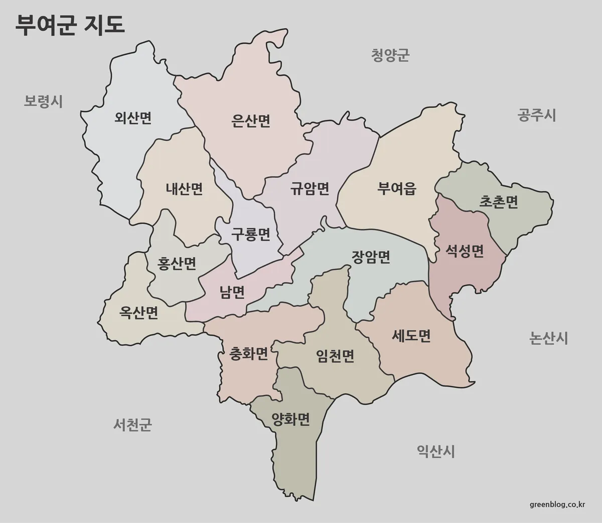 부여군 지도 대표 이미지