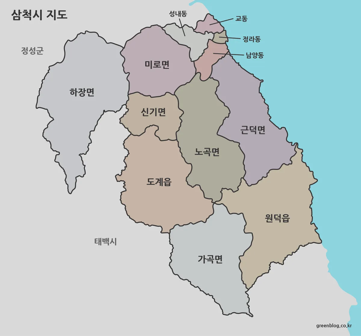삼척시 지도 대표 이미지