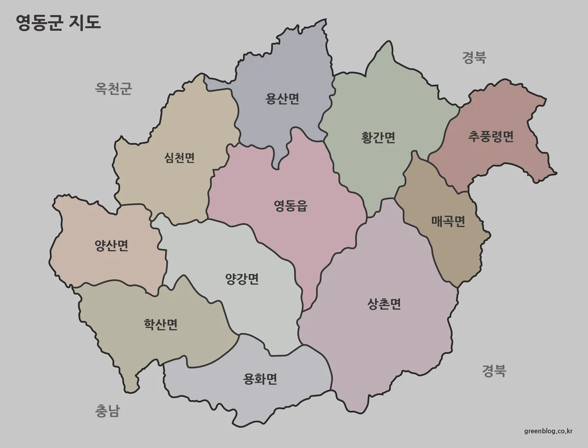 영동군 지도 대표 이미지