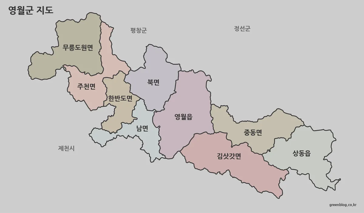 영월군 지도 대표 이미지