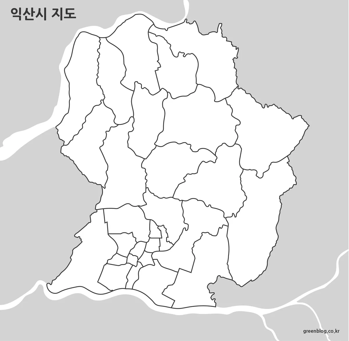 선만 있는 익산시 지도