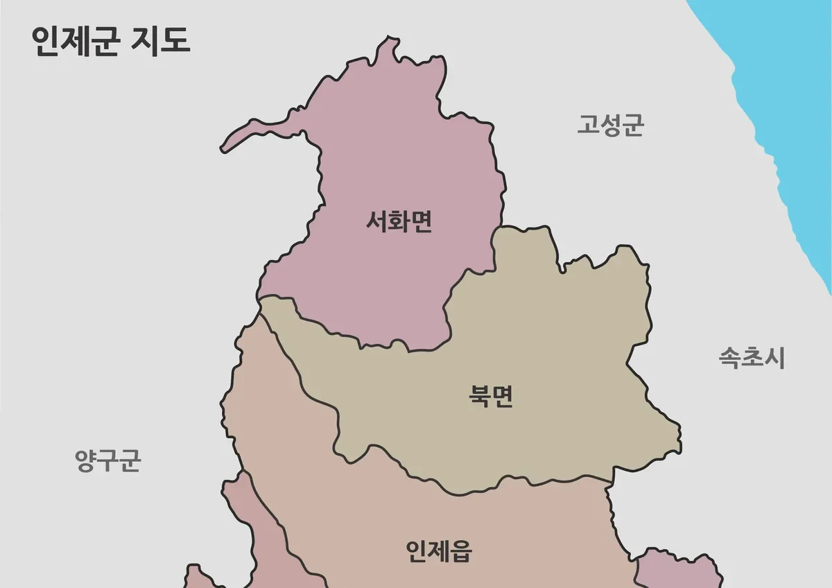 인제군 지도 대표 이미지