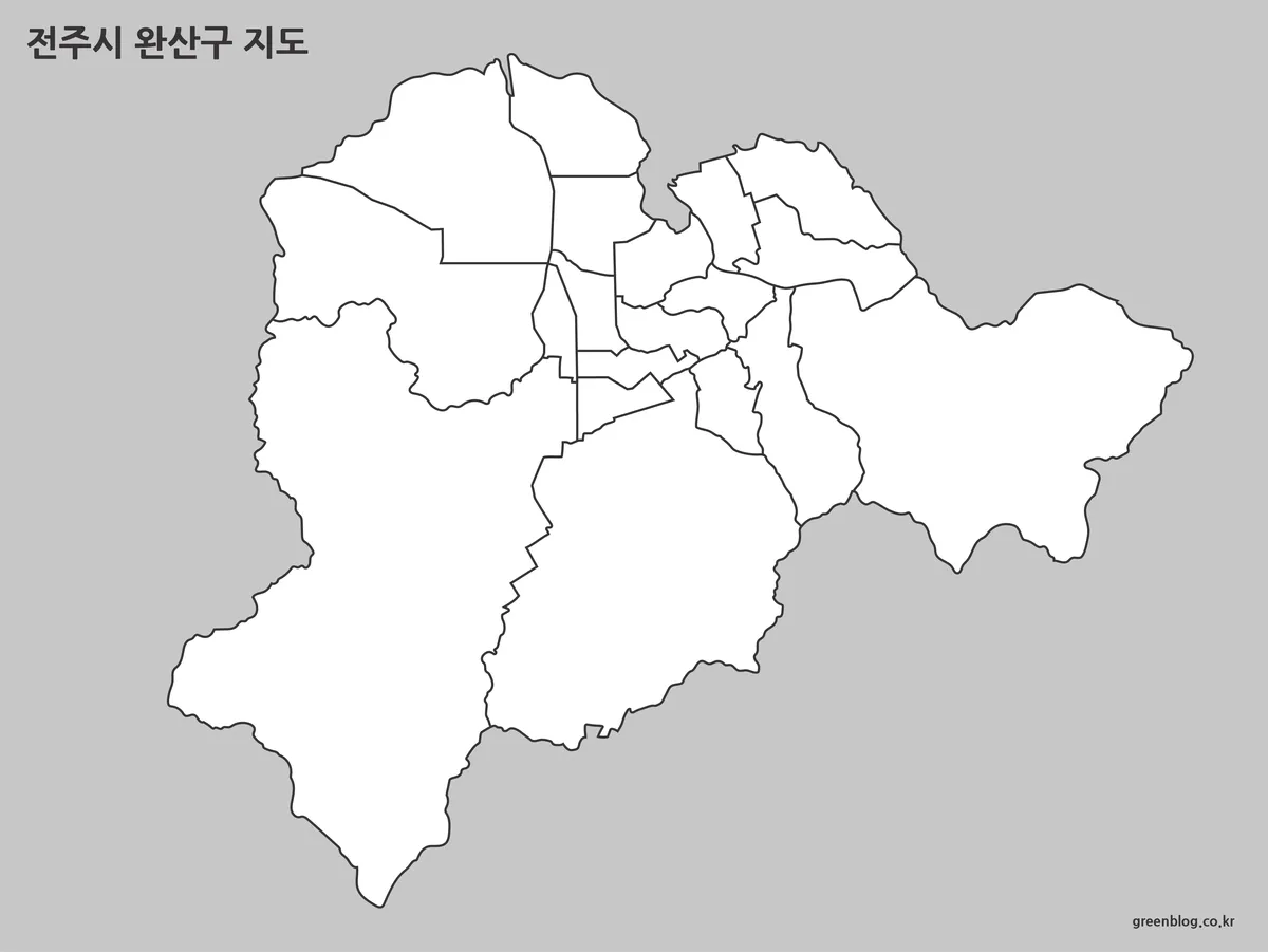 선만 표시된 전주시 완산구 지도 편집용 이미지