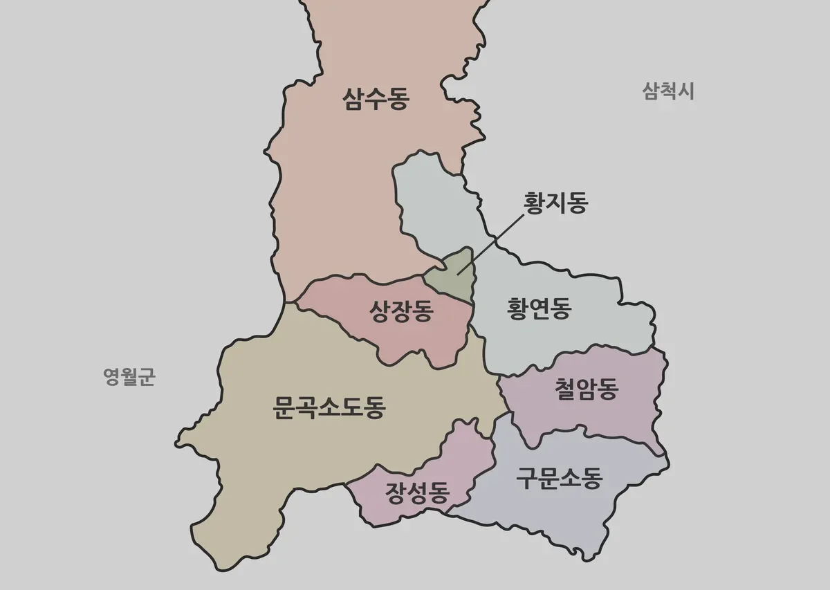 태백시 지도 대표 이미지