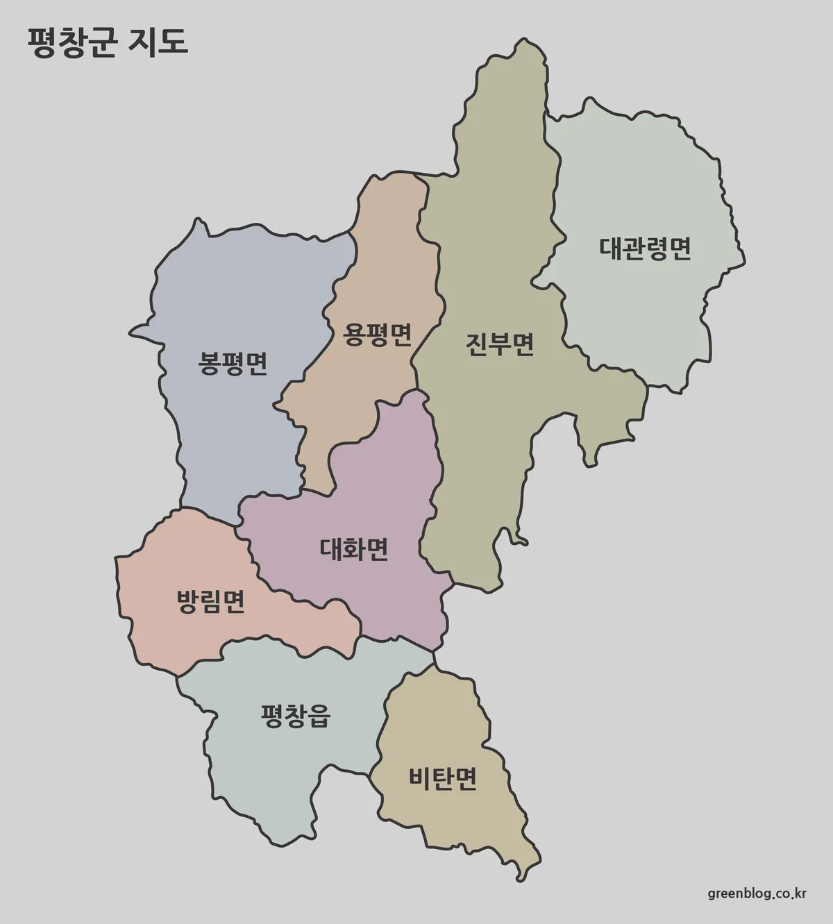 평창군 지도 대표 이미지