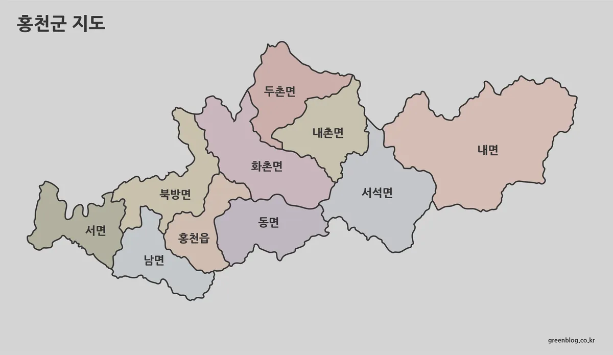 홍천군 지도 대표 이미지