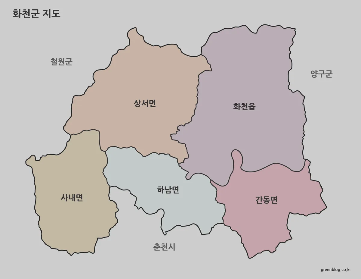 화천군 지도 대표 이미지