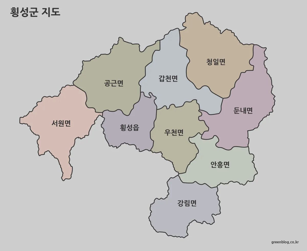 횡성군 지도 대표 이미지