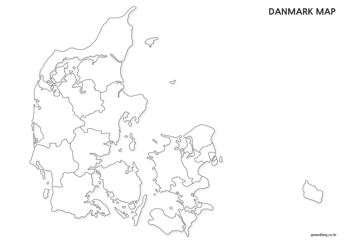 Editable outline map of Denmark