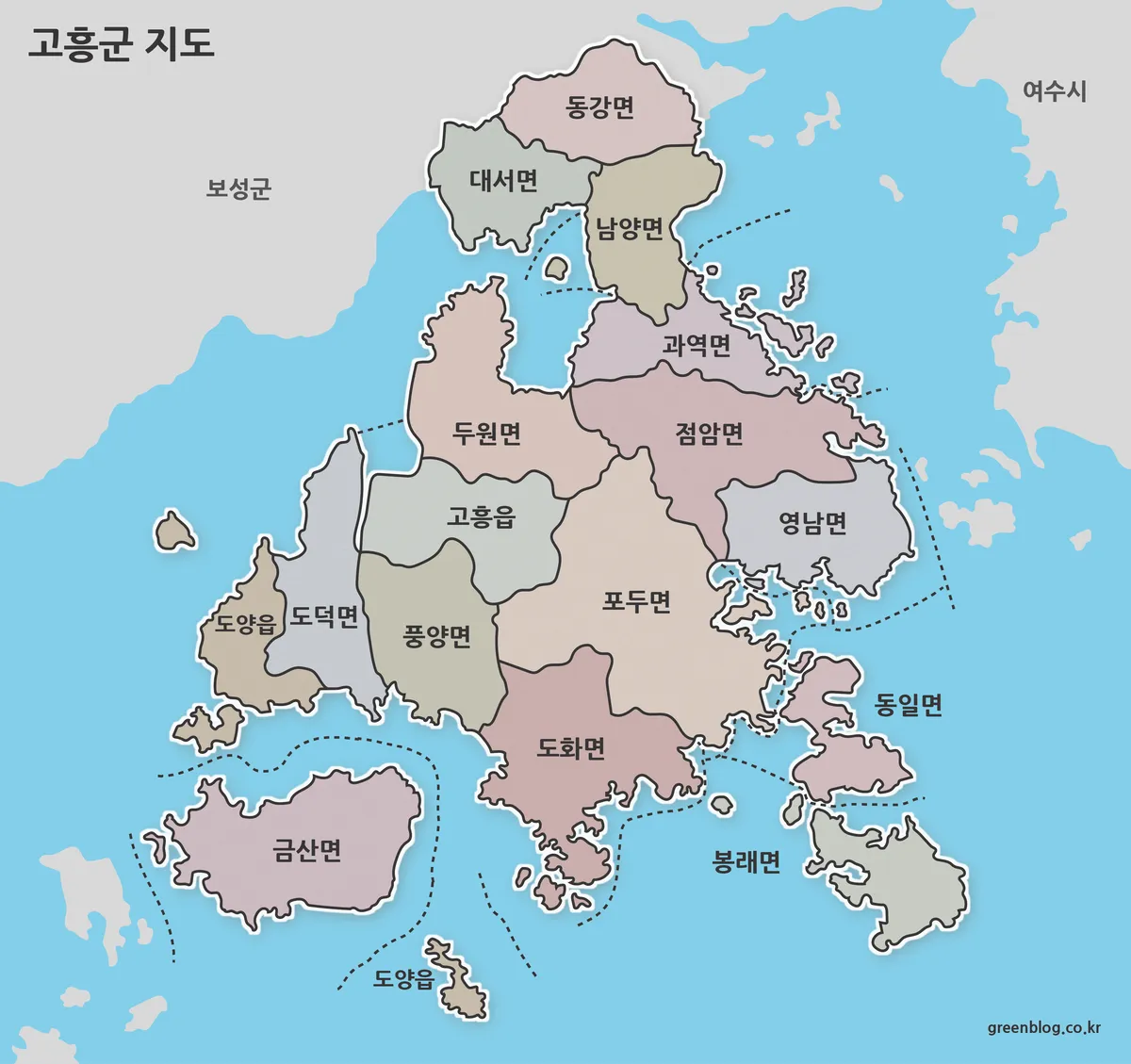고흥군 지도 대표 이미지