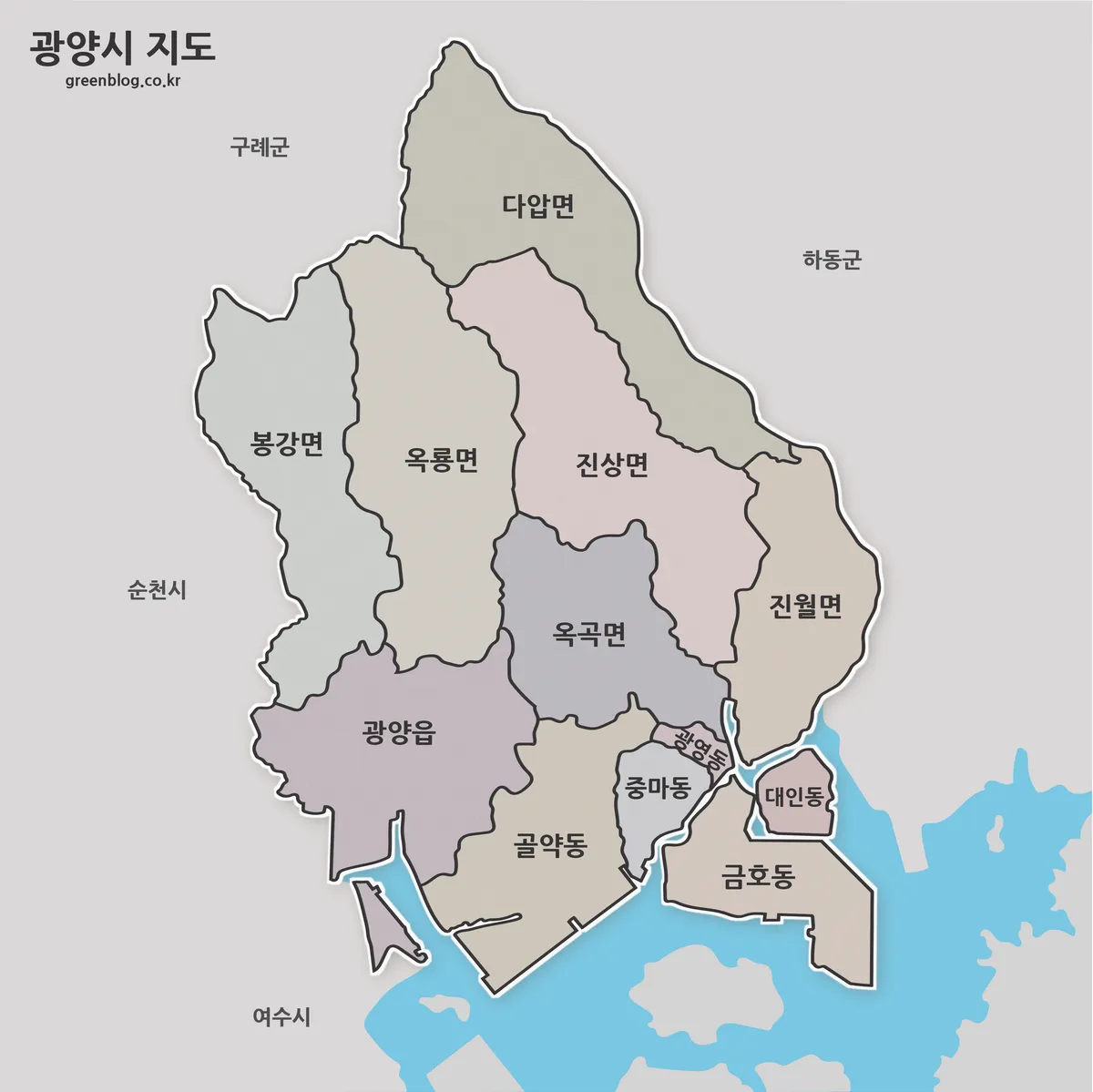 광양시 지도 대표 이미지