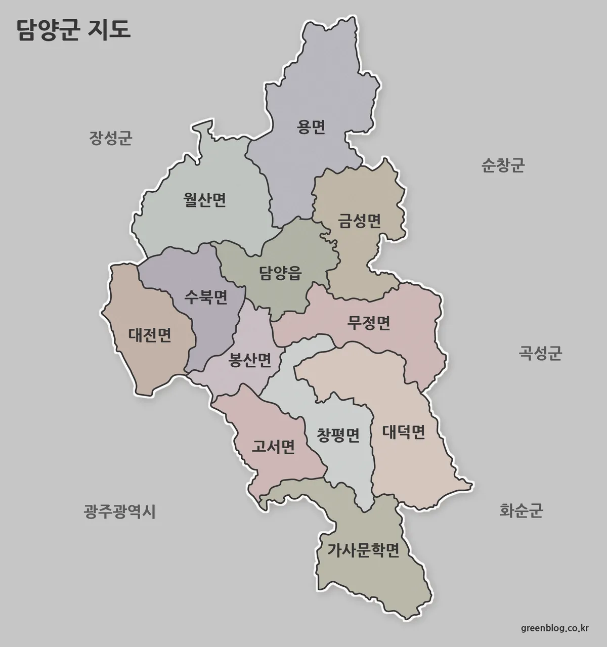 담양군 지도 대표 이미지
