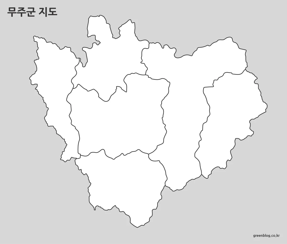 무주군 윤곽선 지도 작업용