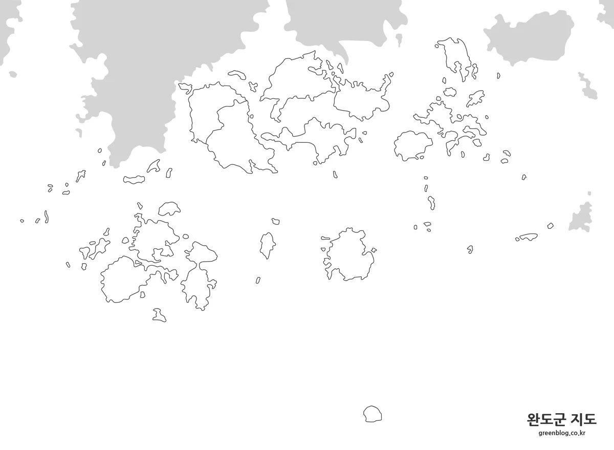 완도군 윤곽선 편집용 지도