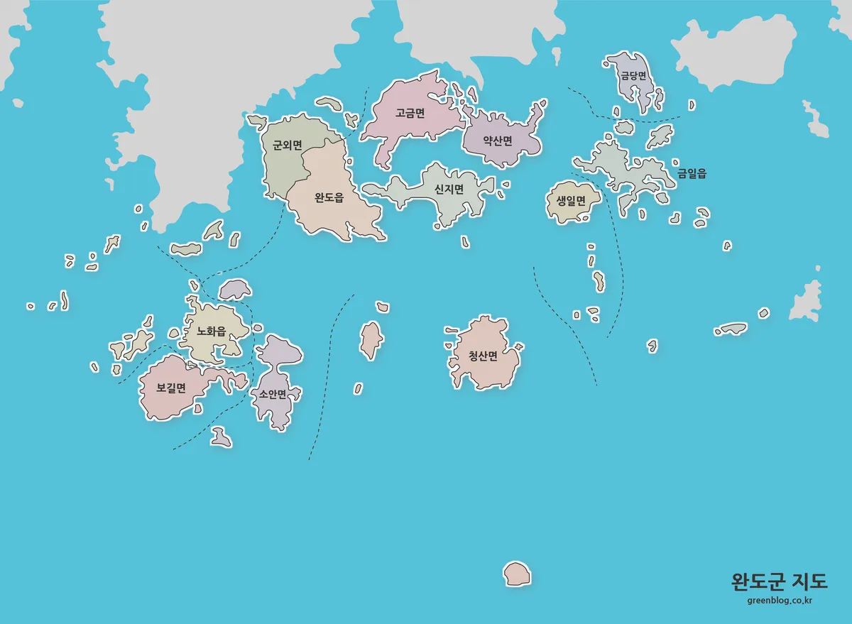 완도군 지도 대표 이미지