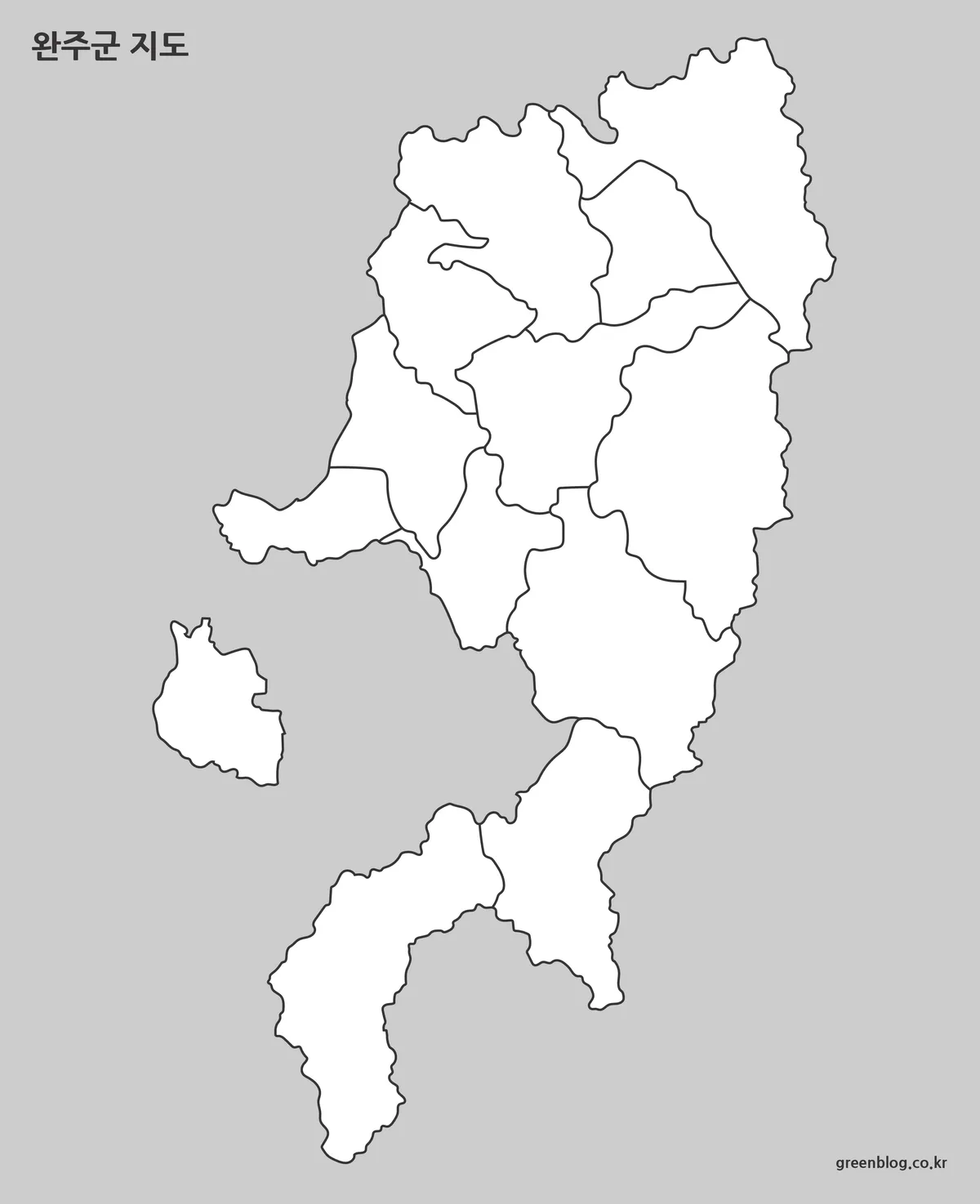 완주군 윤곽선 지도 작업용