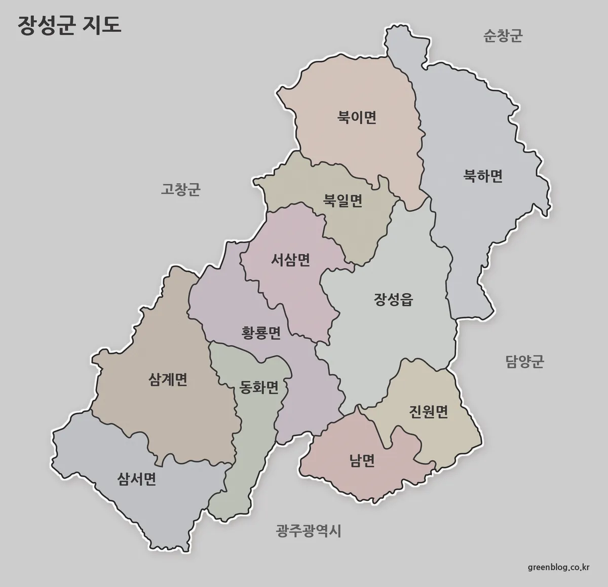 장성군 지도 대표 이미지