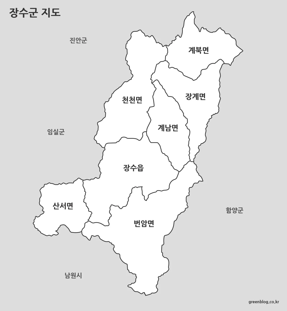 장수군 기본형 지도