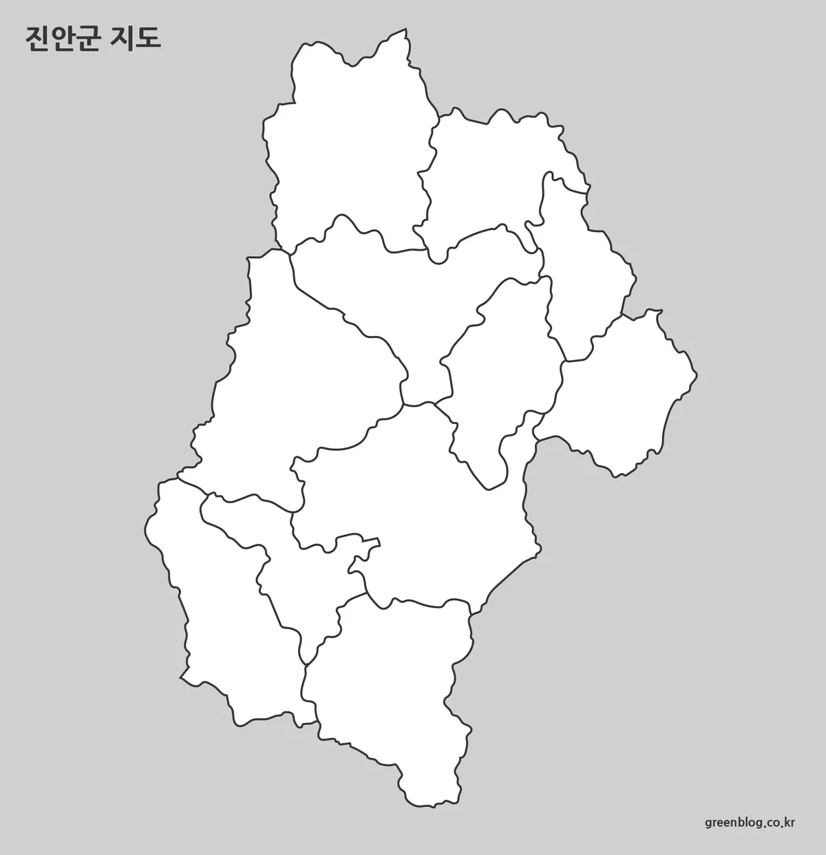 진안군 윤곽선 지도 작업용
