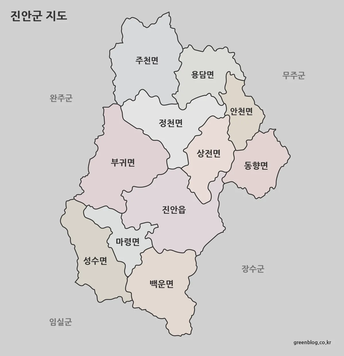 진안군 지도 대표 이미지