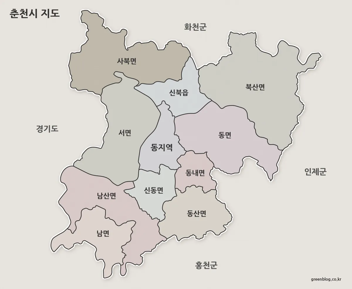 춘천시 지도 대표 이미지