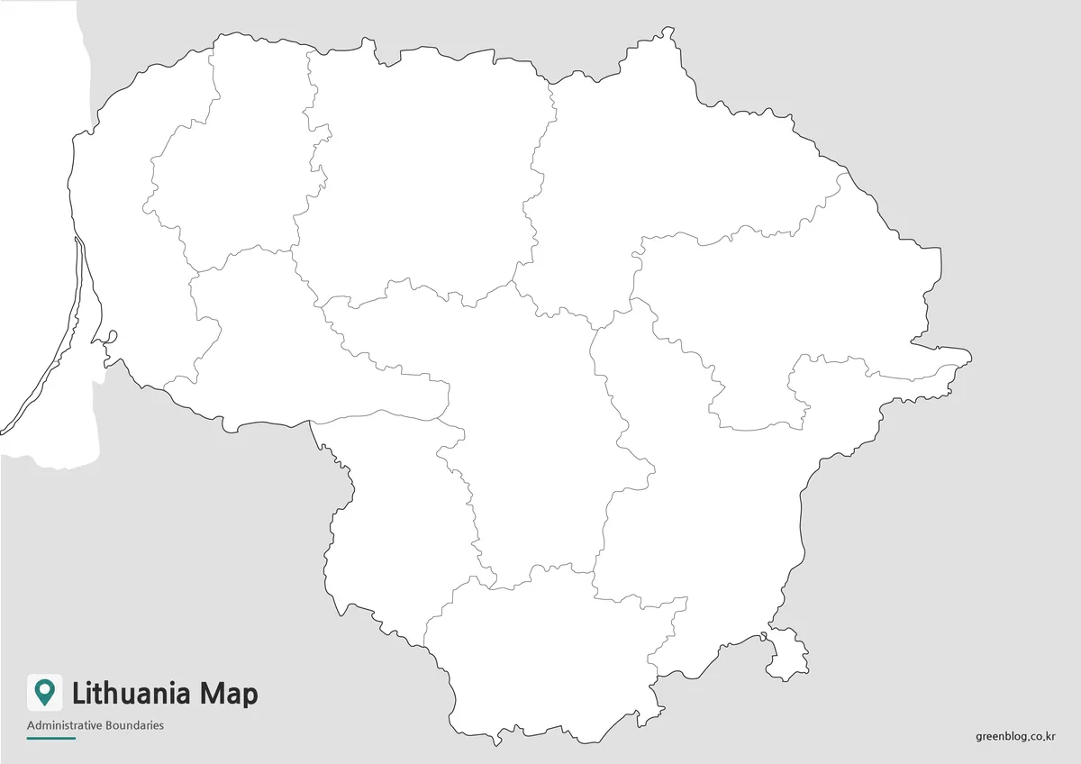 Blank Lithuania outline map for editing, classroom activities, and presentation graphics.
