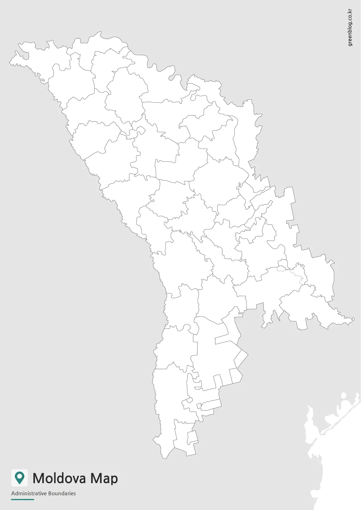 Moldova outline map for editing, coloring, and infographic projects