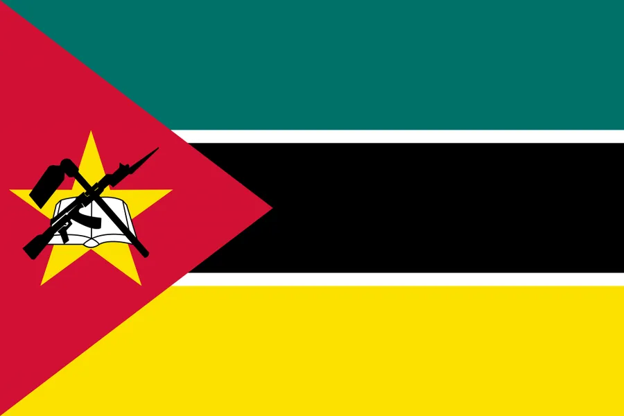 Mozambique flag for printable map resources, classroom use, and educational country reference materials.