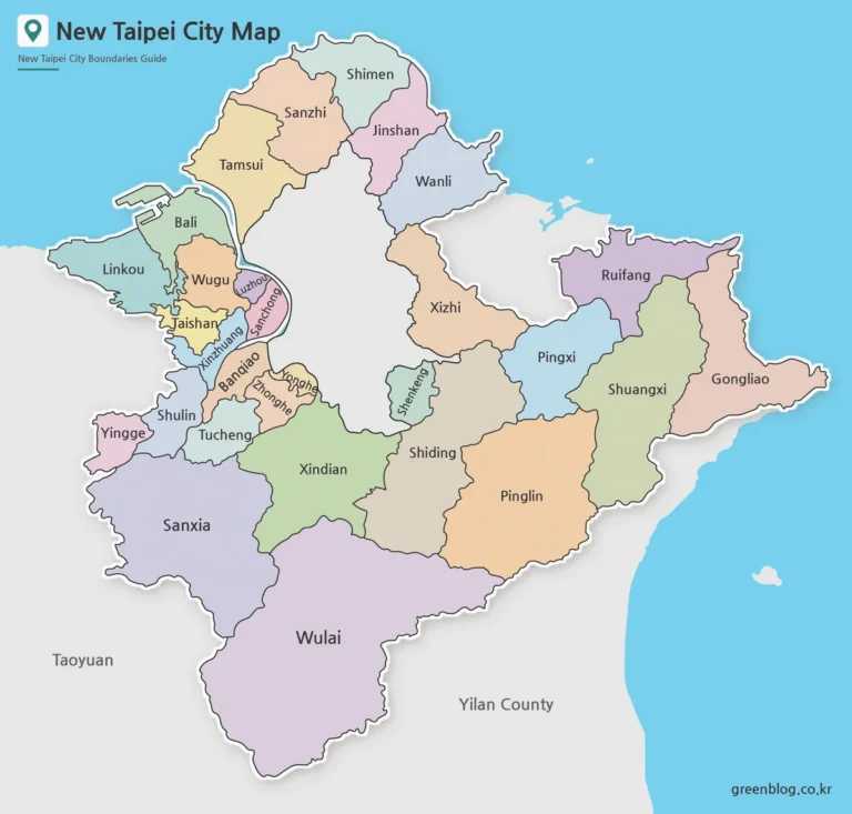 New Taipei City Map Download with District Boundarie