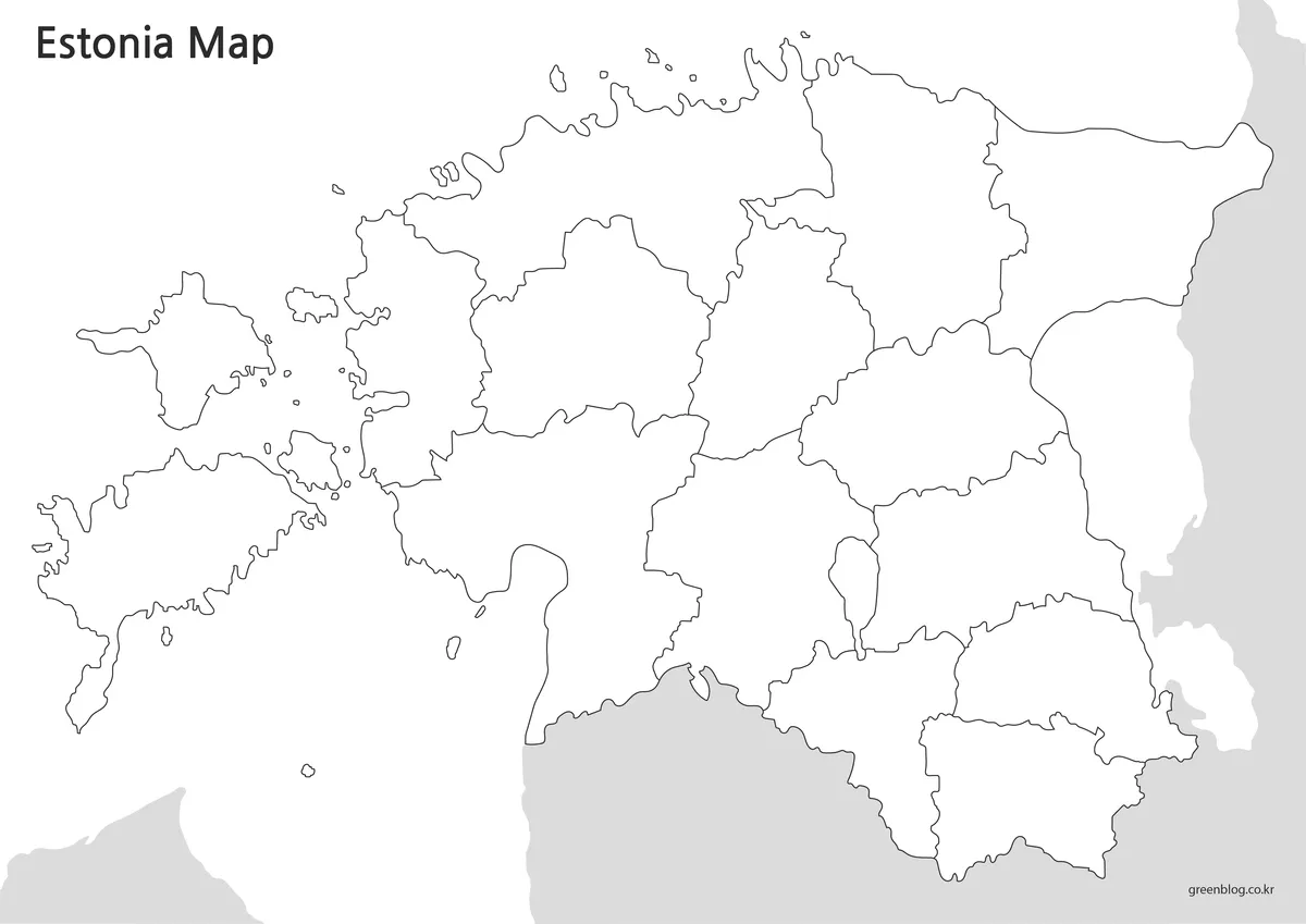 Blank Estonia outline map for graphic editing and classroom activities.