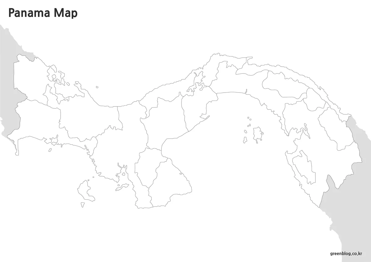 Editable Panama outline map with clean regional boundary lines.