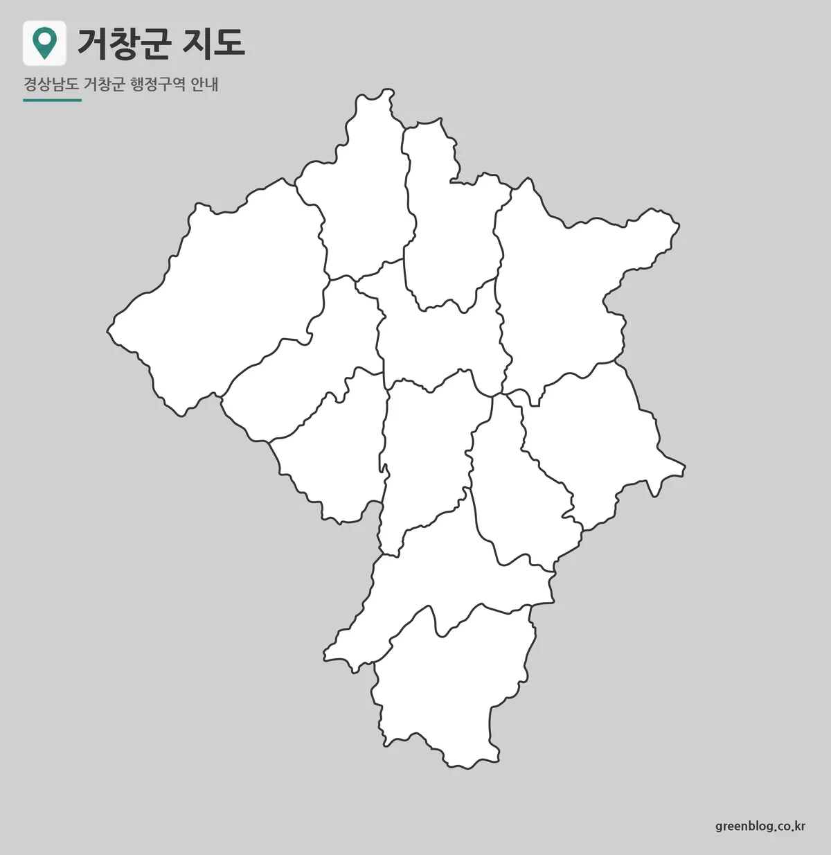 거창군 윤곽선 지도