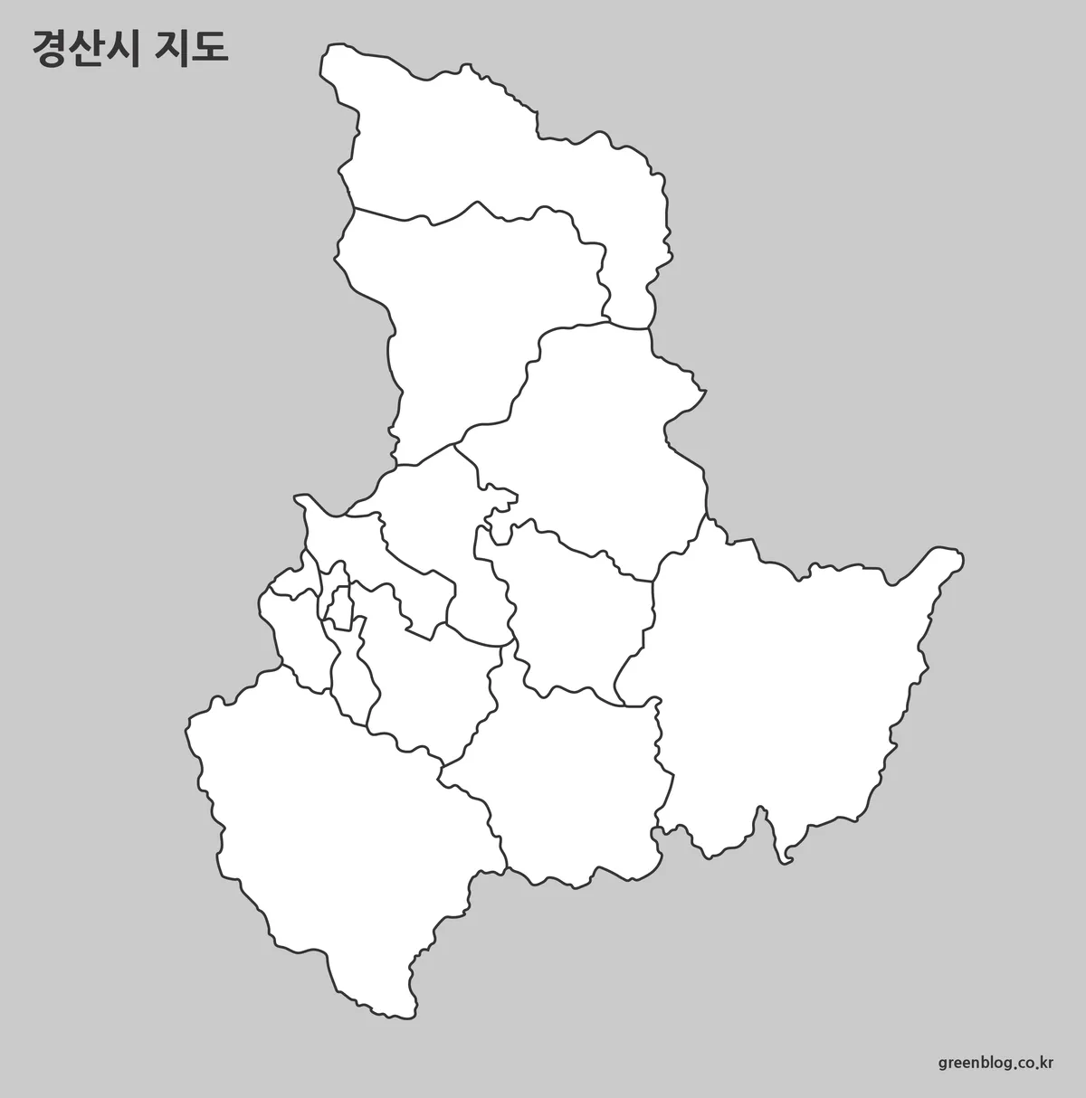 경산시 윤곽선 지도