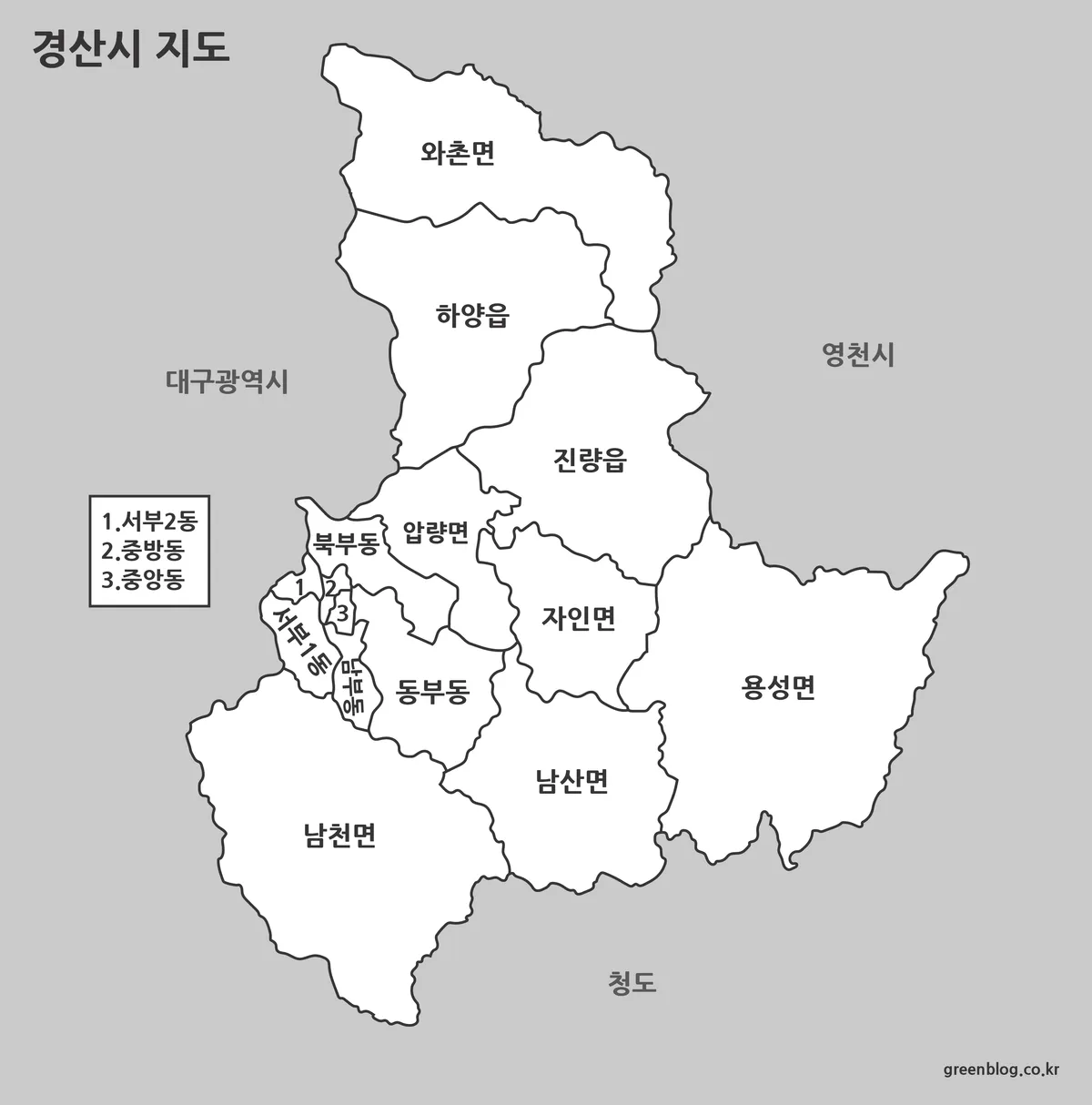경산시 기본 지도