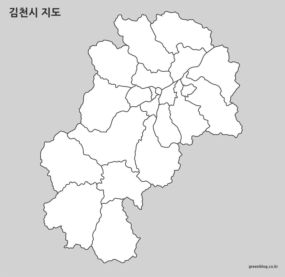 김천시 윤곽선 지도