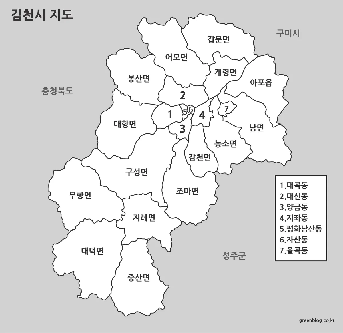 김천시 기본 지도