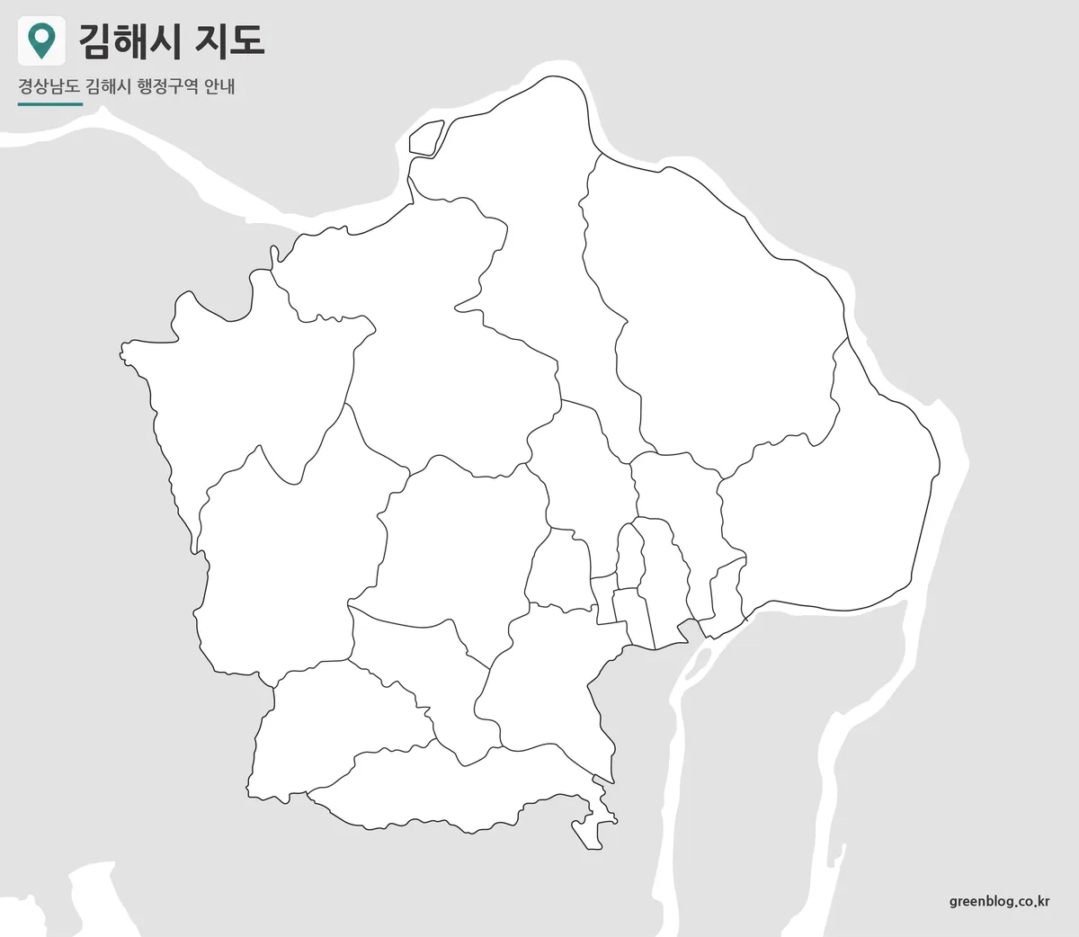 김해시 윤곽선 지도